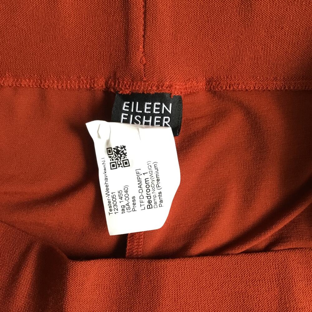 Eileen Fisher Orange Red Wide Leg Crop Pull On Pants Sz S - Picture 6 of 8